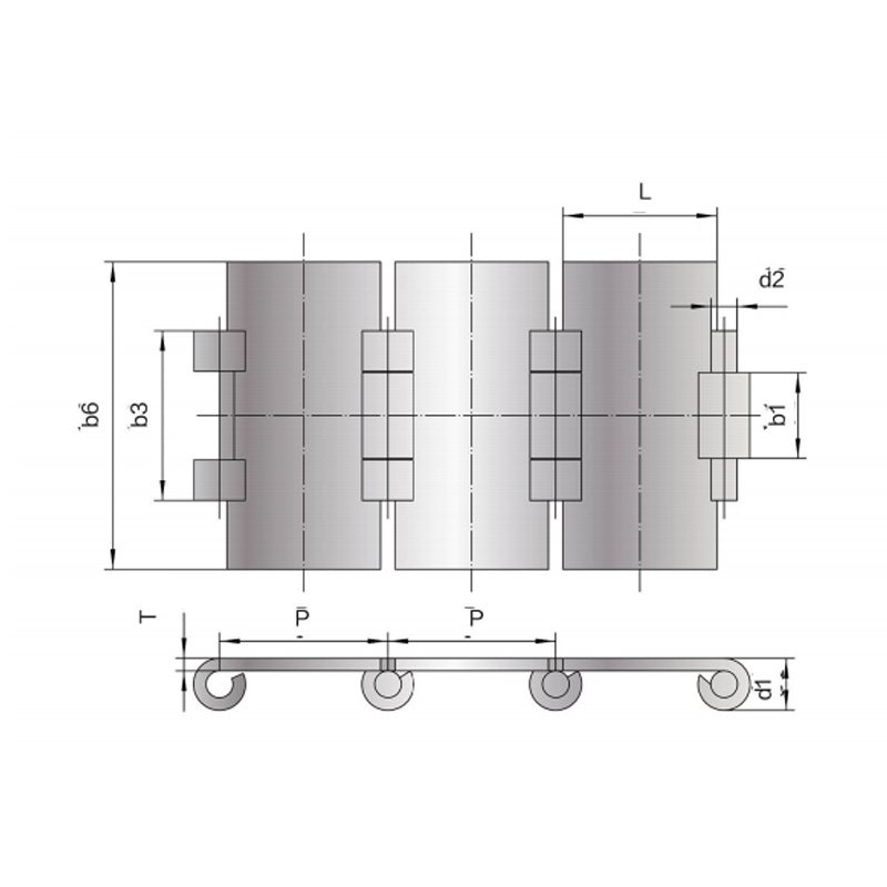 Corrente transportadora de topo plano